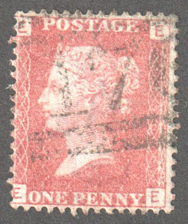 Great Britain Scott 33 Used Plate 156 - EE - Click Image to Close